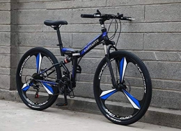 Tbagem-Yjr Mountain Bike pieghevoles Tbagem-Yjr Assorbimento degli Urti Spostando Morbida Coda Mountain Bike Bicicletta 26 Pollici 24 velocità Mens MTB (Color : Black Blue)