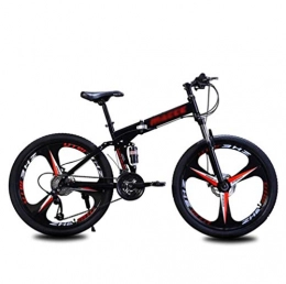 Tbagem-Yjr Bici Tbagem-Yjr Mountain Bike Pieghevole, 24 Pollici Ruote A Raggi Sport All'aperto Freni A Disco Bici da Strada Bici da Strada (Color : Black, Size : 24 Speed)