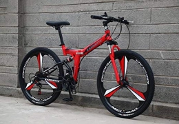 Tbagem-Yjr Bici Tbagem-Yjr Sport Tempo Libero Mens MTB, Assorbimento degli Urti Spostando Coda Morbida Pieghevole Mountain Bike 24 Pollici 24 velocità (Color : Red)