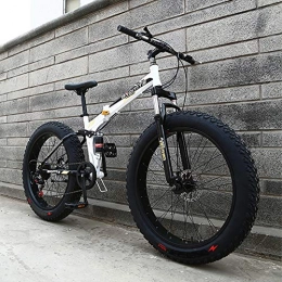 Ti-Fa Mountain Bike pieghevoles Ti-Fa, mountain bike per adulti Fat Tire Folding, doppio freno a disco in acciaio al carbonio, telaio antiscivolo per ragazzi o adulti, 24 velocità., 61 cm