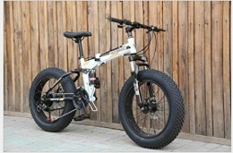VHJ Bike Folding Double Disc Mountain Bicycle Suspension Steel Frame in Alluminio, Whiteblue, 24speed