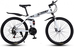 Aoyo Bici White Mountain Bike 26 pollici a 27 velocità di marcia della bicicletta, adulta della bicicletta, alluminio leggero sospensione totale frame, forcella della sospensione, freni a disco,