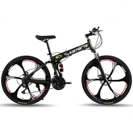 WJSW Bici WJSW Mountain Bike, Mountain Bike Pieghevoli da Mountain Bike da Città MTB Fuoristrada per Adulti (Colore: Verde Militare, Dimensioni: 27 velocità)
