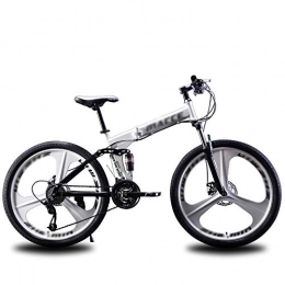 WXLSQ Bici WXLSQ Outroad Mountain Bike 26 Pollici Bici, con Anti-Skid Sospensione 21 velocità Bicicletta Pieghevole MTB Bike, per Adulti Teens MTB Bici d'Acciaio della Bicicletta, Bianca