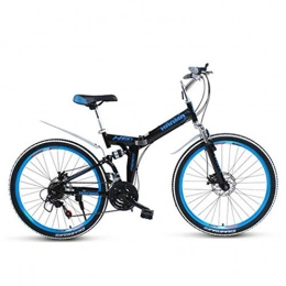 WYN Bici WYN Folding Mountain Bicycle  Front And Rear Mechanical Disc Brakes Double for Adult Students, 24 inch 21 Speed