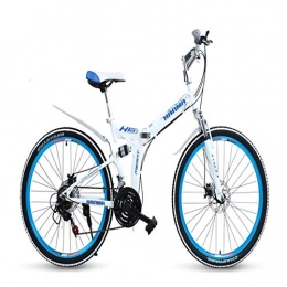WYN Bici WYN Folding Mountain Bicycle  Front And Rear Mechanical Disc Brakes Double for Adult Students, 26 inch 24 Speed