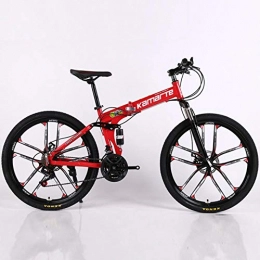 WYN Bici WYN Wheel Bikes Carbon Steel Double Disc Brake Sport Bicycles Mountain Bicycle, 10knife Red, 24inch
