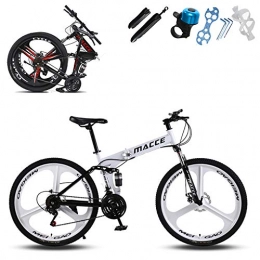 XWDQ Bici XWDQ Country Mountain Bike, doppio freno a disco 24 / 26 pollici, bicicletta Country Gearshift, MTB per adulti con sedile regolabile, 3 taglierini, 61 cm., 30 speed