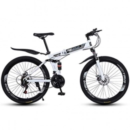 JIAWYJ Bici YANGHAO-Mountain bike per adulti- 26 "Bici da montagna da 21 velocità per adulti, telaio a sospensione integrale in alluminio leggero, forcella a sospensione, freno a disco, bianco, B YDLZZXC-09