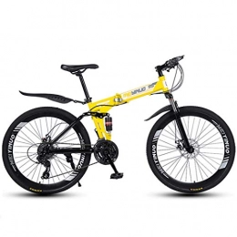 JIAWYJ Bici YANGHAO-Mountain bike per adulti- 26in in mountain bike a 24 velocità per adulti, telaio a sospensione integrale in alluminio leggero, forcella a sospensione, freno a disco, giallo, B YDLZZXC-09