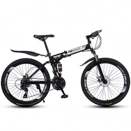 JIAWYJ Mountain Bike pieghevoles YANGHAO-Mountain bike per adulti- Bici da montagna a 24 velocità a 24 velocità per adulti, telaio a sospensione integrale leggero, forcella a sospensione, freno a disco YDLZZXC-09 ( Color : Black )