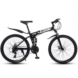 JIAWYJ Mountain Bike pieghevoles YANGHAO-Mountain bike per adulti- Bici da montagna da 26 pollici per 27 velocità per adulti, telaio a sospensione integrale in alluminio leggero, forcella a sospensione, freno a disco, nero, a YDLZZXC