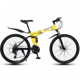 JIAWYJ Bici YANGHAO-Mountain bike per adulti- Bici da montagna da 27 pollici per 27 velocità per adulti, telaio a sospensione integrale in alluminio leggero, forchetta a sospensione, freno a disco, giallo, a YDLZ