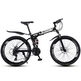 ZTYD Mountain Bike pieghevoles ZTYD 26" 27V MTB per adulti, in alluminio leggero, sospensione anteriore, forcella a sospensione, freno a disco, nero, C