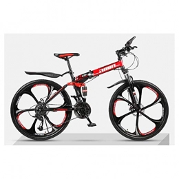 Logo Bici ZWJ-JJ Sport all'aria aperta bici piegante della montagna, 26 pollici, mountain bike, 24 Velocità Gears, sospensione doppia, biciclette for bambini, ragazzi e ragazze in bicicletta (Color : Black)