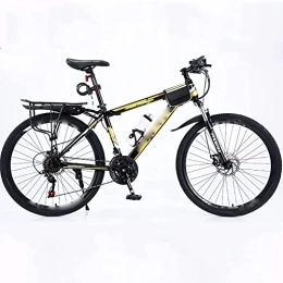  Bici 24 27 Speed Bicycle Frame Full Suspension Mountain Bike, 26 Inch Double Shock Absorption Bicycle Mechanical Disc Brakes Frame (White 27 Speed) (Yellow 27 speed)