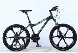 FanYu Bici 24 in mountain bike a 21 velocità per adulto leggero in lega di alluminio full frame sospensione anteriore ruota per studenti fuoristrada femminile che cambia freno a disco per bicicletta-Verde 6