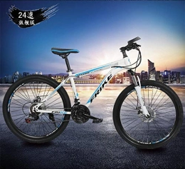 Domrx Bici 26 Inche Adulto Maschio Doppio Freno a Disco Assorbimento degli Urti Bicicletta Carbon Road Bike-24 velocità Flagship_Bianco Blu