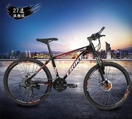 Domrx Bici 26 Inche Adulto Maschio Doppio Freno a Disco Assorbimento degli Urti Bicicletta Carbon Road Bike-27 velocità Flagship_Black Red