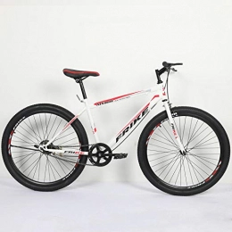 Domrx Bici 26 Inche Adulto Maschio Doppio Freno a Disco Assorbimento degli Urti Bicicletta Carbon Road Bike-Single Speed_Black Red