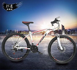 Domrx Bici 26 Inche Maschio Adulto Doppio Freno a Disco Assorbimento degli Urti Bicicletta Carbon Road Bike-21 velocità Flagship_Bianco Blu