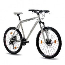 CHRISSON Bici 26 Mountain Bike Bicicletta, in alluminio chrisson colonis Ator con 24 Gang Alivio RST titanio Top butted Bianco Opaco – 66, 0 cm (26 pollici)