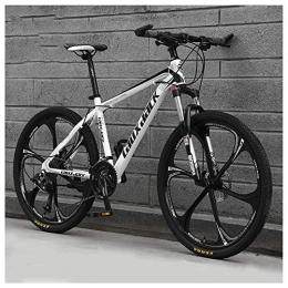 ACDRX Mountain Bike 26 Pollici 21 velocità, Adulto Bicicletta MTB, Bicicletta Mountain Bike, Bicicletta, Biciclette, Doppio Freno A Disco, Acciaio Alto Tenore Carbonio Telaio, White Black