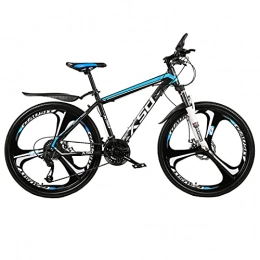 LZHi1 Bici 26 pollici mountain bike per uomini e donne, 27 velocità doppio freno a disco adulto montagna Trail biciclette, telaio in acciaio ad alto tenore di carbonio urbano pendolare città b(Color:Nero Blu)