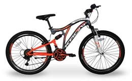 5.0 Mountain Bike 5.0 Bici Bicicletta MTB Ares 26'' Pollici BIAMMORTIZZATA 14 Velocita' Shimano Mountain Bike REVO (Arancione)