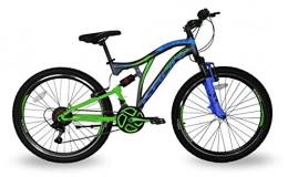 5.0 Mountain Bike 5.0 Bici Bicicletta MTB Ares 26'' Pollici BIAMMORTIZZATA 14 Velocita' Shimano Mountain Bike REVO (Verde)