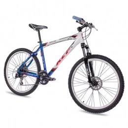 KCP Mountain Bike 66, 04 cm KCP Mountain Bike bicicletta uomo SIKO in alluminio 24 G SHIMANO bianca e blu - 66, 0 cm