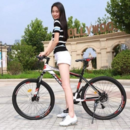 Domrx Bici Adulte Men And Women 21 Speed ​​26 Pollici Variable Speed ​​Student Two-Disc Shock Absorber Bicycle-Red