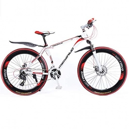 BXL Bici Adulti Mountain Bike, 26 Pollici Ruote, 24-Velocità Biciclette, con Freni a Disco, Blu, Rosso