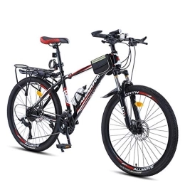 LNX Bici Bicicletta a sospensione completa per adulti - Mountain bike in acciaio ad alto tenore di carbonio da 24 / 26 pollici - Unisex - per biciclette per studenti e giovani (velocità 21 / 24 / 27 / 30) Doppio fre