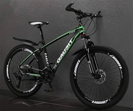 Generic Mountain Bike Bicicletta, Bicicletta da Strada per Città Mountain Bike per Adulti, Freni a Doppio Disco Smorzamento Fuoristrada (Color : Dark Green, Size : 27 Speed)