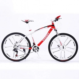 GXQZCL-1 Bici Bicicletta Mountainbike, Mountain Bike, 26" Biciclette hardtail, acciaio al carbonio Telaio, doppio freno a disco anteriore e sospensione, 21 24 27 velocit MTB Bike ( Color : Red , Size : 27 Speed )