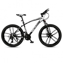 GXQZCL-1 Bici Bicicletta Mountainbike, Mountain bike, 26inch Hard-coda Mountain Biciclette, acciaio al carbonio Telaio, sospensioni anteriori e Dual Disc Brake MTB Bike ( Color : Black+White , Size : 24 Speed )