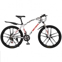 GXQZCL-1 Bici Bicicletta Mountainbike, Mountain Bike / Biciclette, 26" Burrone Bike, doppio freno a disco anteriore sospensione anteriore, telaio in acciaio al carbonio MTB Bike ( Color : White , Size : 27 Speed )
