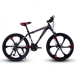GXQZCL-1 Bici Bicicletta Mountainbike, Mountain bike, telaio in acciaio hardtail Biciclette da montagna, doppio freno a disco anteriore e sospensioni, ruote 26inch MTB Bike ( Color : Black+Red , Size : 24 Speed )