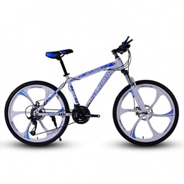 GXQZCL-1 Bici Bicicletta Mountainbike, Mountain bike, telaio in acciaio hardtail Biciclette da montagna, doppio freno a disco anteriore e sospensioni, ruote 26inch MTB Bike ( Color : White+Blue , Size : 27 Speed )