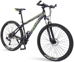 Aoyo Bici Biciclette Mens di montagna, 33 velocità hardtail Mountain bike, doppio freno a disco Telaio in alluminio, bicicletta della montagna con sospensione anteriore, Verde, (Color : Green)