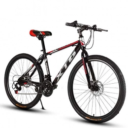Domrx Bici Bicyclee Adult Male And Female Students Youth Racing Doppi Freni a Disco off Roadg Shifting Bicycle-Black Red_24 Speed_China