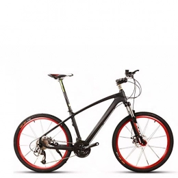 Domrx Bici Bicyclee Fibra di Carbonio a velocità variabile Assorbimento degli Urti Doppio Freno a Disco Anello per Coltello in Lega di Alluminio Adulto-Nero Red_30speed