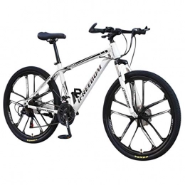 Bike Bici Bike Mountain Bici Biammortizzata Men's 26'' 21 velocit, Doppio Disco e Doppia Sospensione per Adulti Biciclette in Lega di Alluminio Ruote 10 Cutter (Bianca)