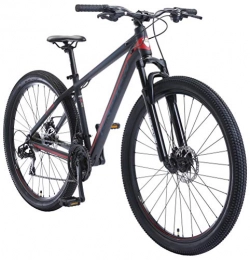 BIKESTAR Mountain Bike BIKESTAR Hardtail Mountain Bike in Alluminio, Freni a Disco, 29" | Bicicletta MTB Telaio 17" Cambio Shimano a 21 velocità, sospensioni | Nero Rosso
