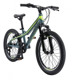 BIKESTAR Mountain Bike BIKESTAR MTB Mountain Bike Alluminio per Bambini 6-9 Anni | Bicicletta 20 Pollici 7 velocità Shimano, Hardtail, Freni a Disco, sospensioni | Verde