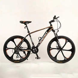 Domrx Bici Domrx Telaio in Lega di Alluminio per Mountain Bike 26 Pollici Freno a Disco Meccanico Anteriore e Posteriore a 24 velocità Bicicletta da Sci di Fondo per Adulti-Gialla