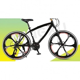 Domrx Bici Doppio Disco Ammortizzatore Bicicletta Telaio in Acciaio ad Alto tenore di Carbonio per Adulti Uomini e Donne Sci di Fondo ricreativo-Nero