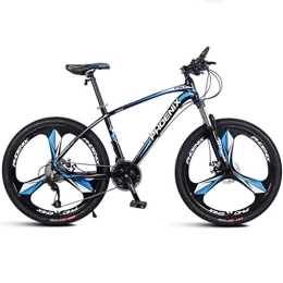 Dsrgwe Bici Dsrgwe Mountain Bike, 26" Mountain Bike, Leggera Lega di Alluminio Biciclette Frame, Doppio Disco Freno e Sospensione di Blocco Anteriore, 27 velocità (Color : Black+Blue)