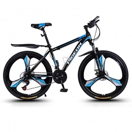 Dsrgwe Bici Dsrgwe Mountain Bike, 26inch Mountain Bike, Hardtail Acciaio al Carbonio Telaio della Bicicletta, Doppio Freno a Disco e Sospensione Anteriore, Mag Ruote, 24 velocità (Color : Blue)